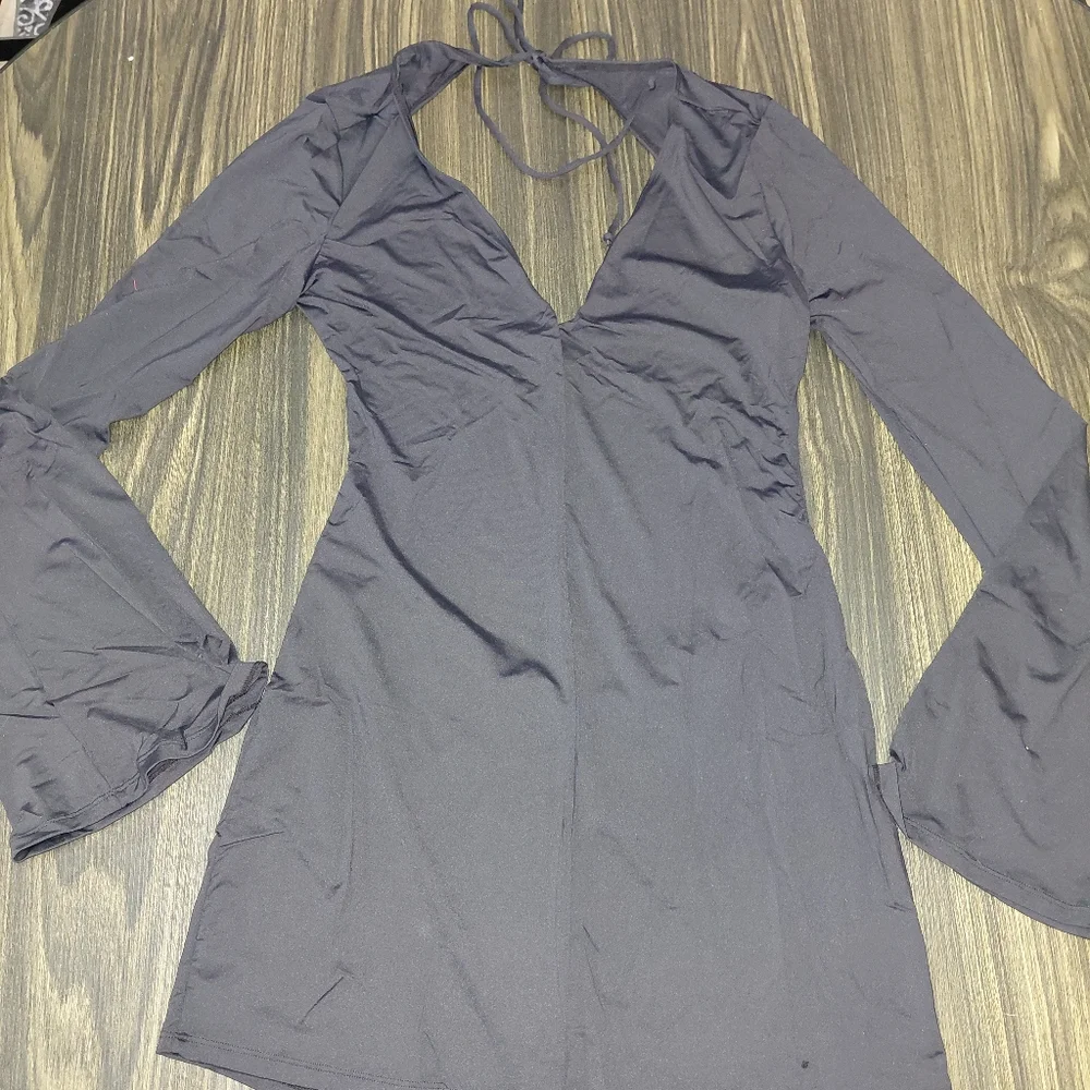 NWT Dolls Kill Black Backless Long Sleeve Carmen Mini Dress Size XL - Sexy Goth - Picture 8 of 15